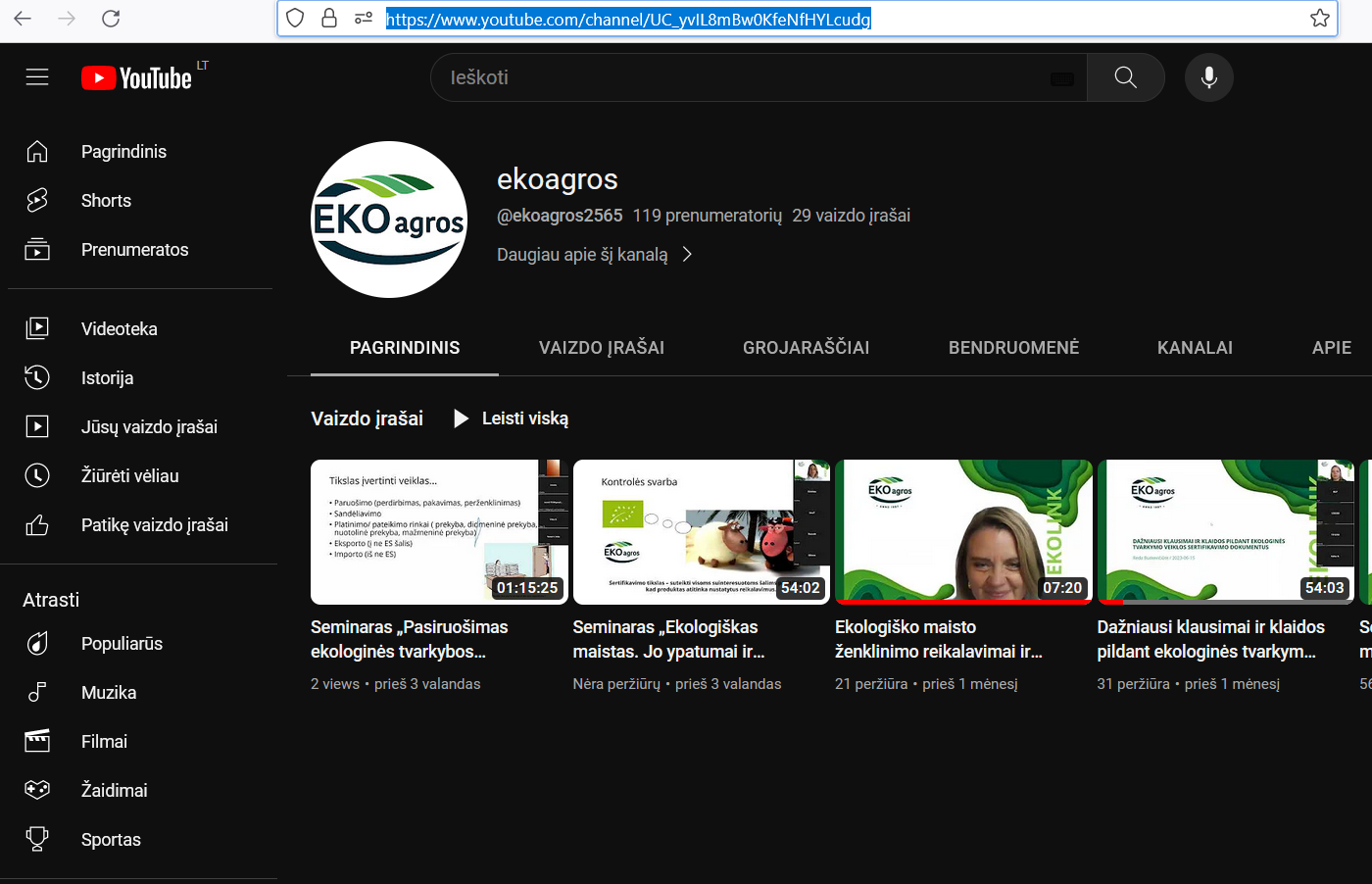 Ekoagros youtube